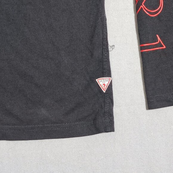 Guess long sleeve T-shirt men's size XL slim fit black with graphic design - Picture 5 of 9